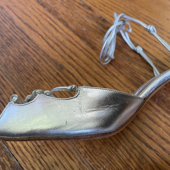 Manolo Blahnik Silver Strappy Sandals, Size 39.5 EU - Picture 11 of 16